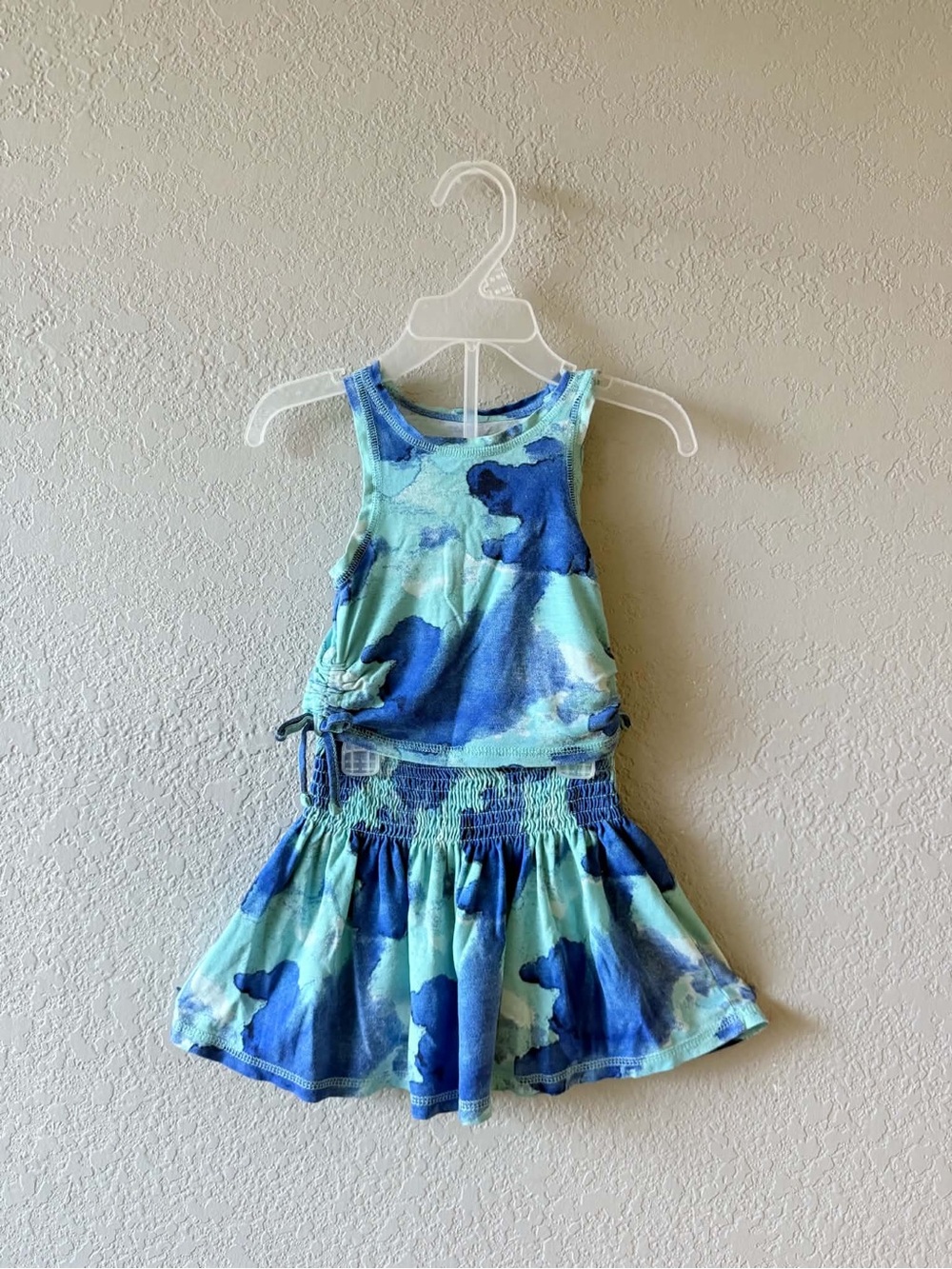 Madden Girl Blue & Aqua Tie-Dye Girls Skirt Set